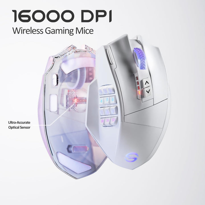 UtechSmart Ratón inalámbrico Venus Pro MMO para juegos, sensor ópti...