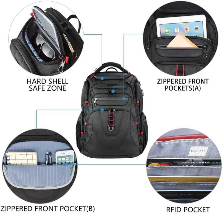 KROSER Mochila para laptop compatible con TSA de 17.3 pulgadas XL,...