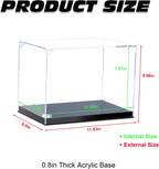 Vitrina de acrílico para coleccionables, caja de exhibición, Sin luz LED, 12 x 8 x 8 inches