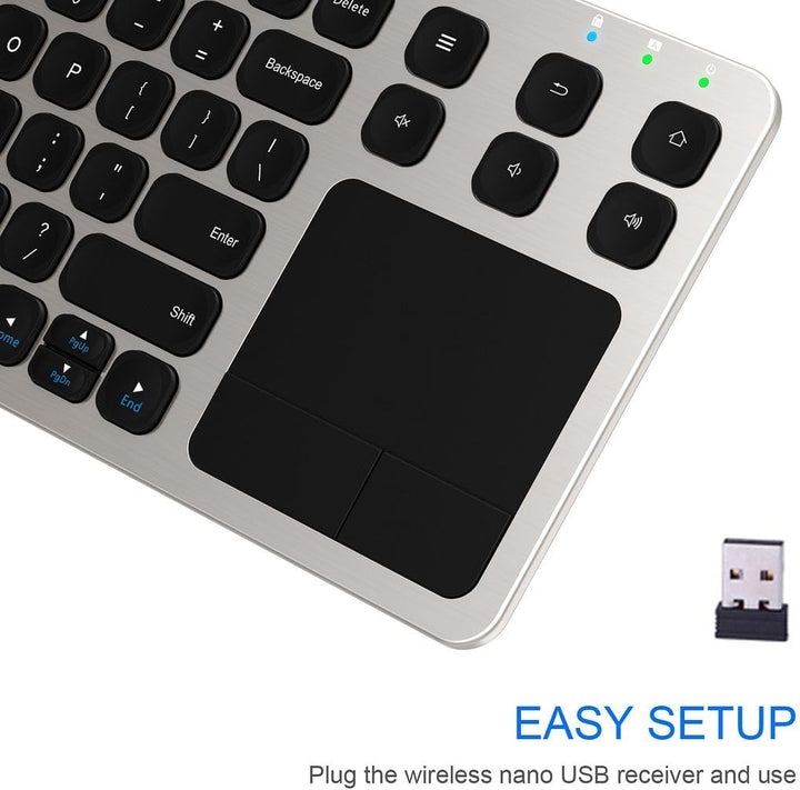 Arteck Teclado inalámbrico táctil para TV 2.4G con control de medio...