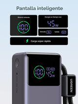 UGREEN Nexode Pro Power Bank 10,000mAh 45W, cargador portátil compa...