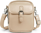 Bolsos cruzados para mujer, de cuero vegano, bolso de hombro vintage, bolso de viaje con ranuras para tarjetas