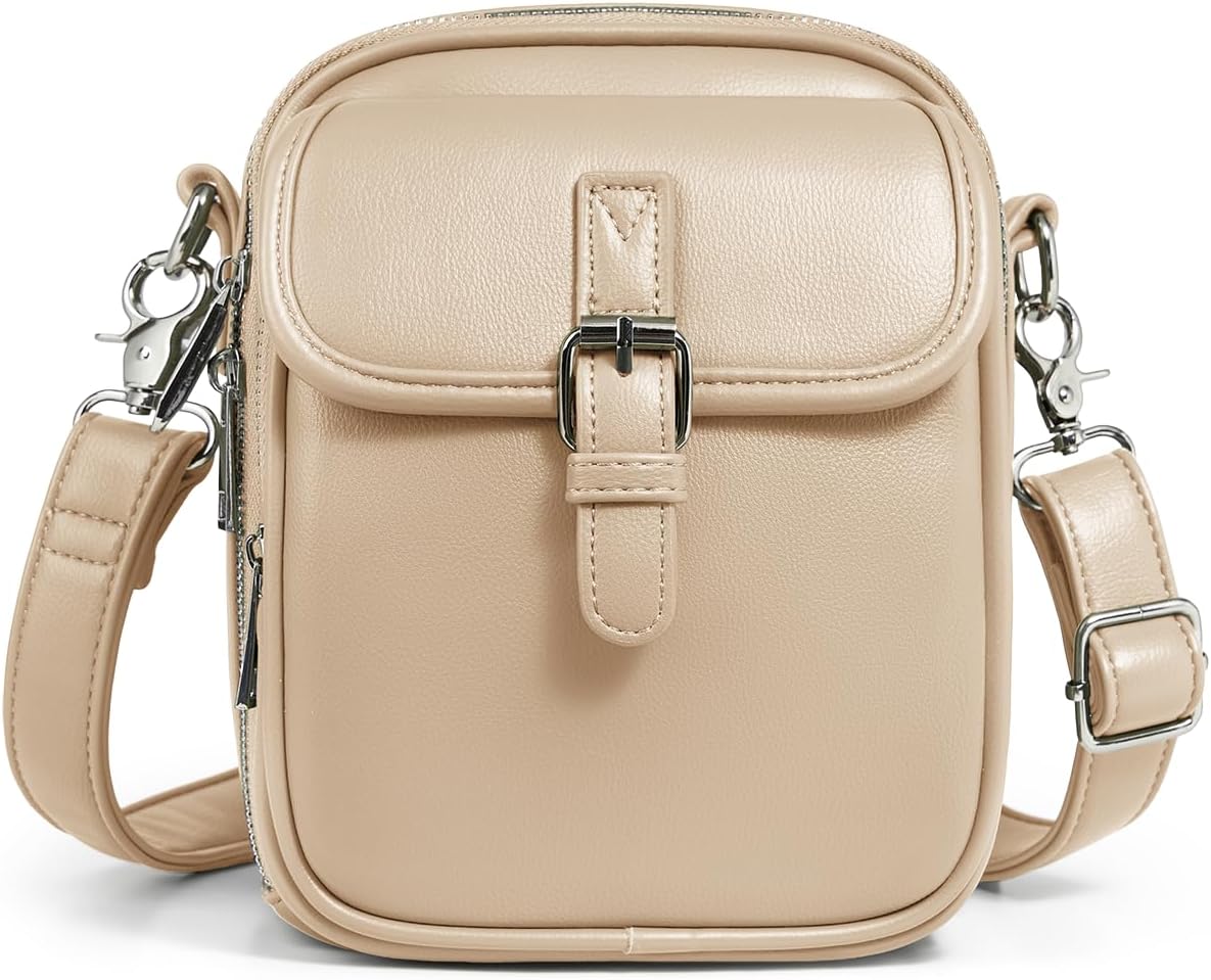 Bolsos cruzados para mujer, de cuero vegano, bolso de hombro vintage, bolso de viaje con ranuras para tarjetas
