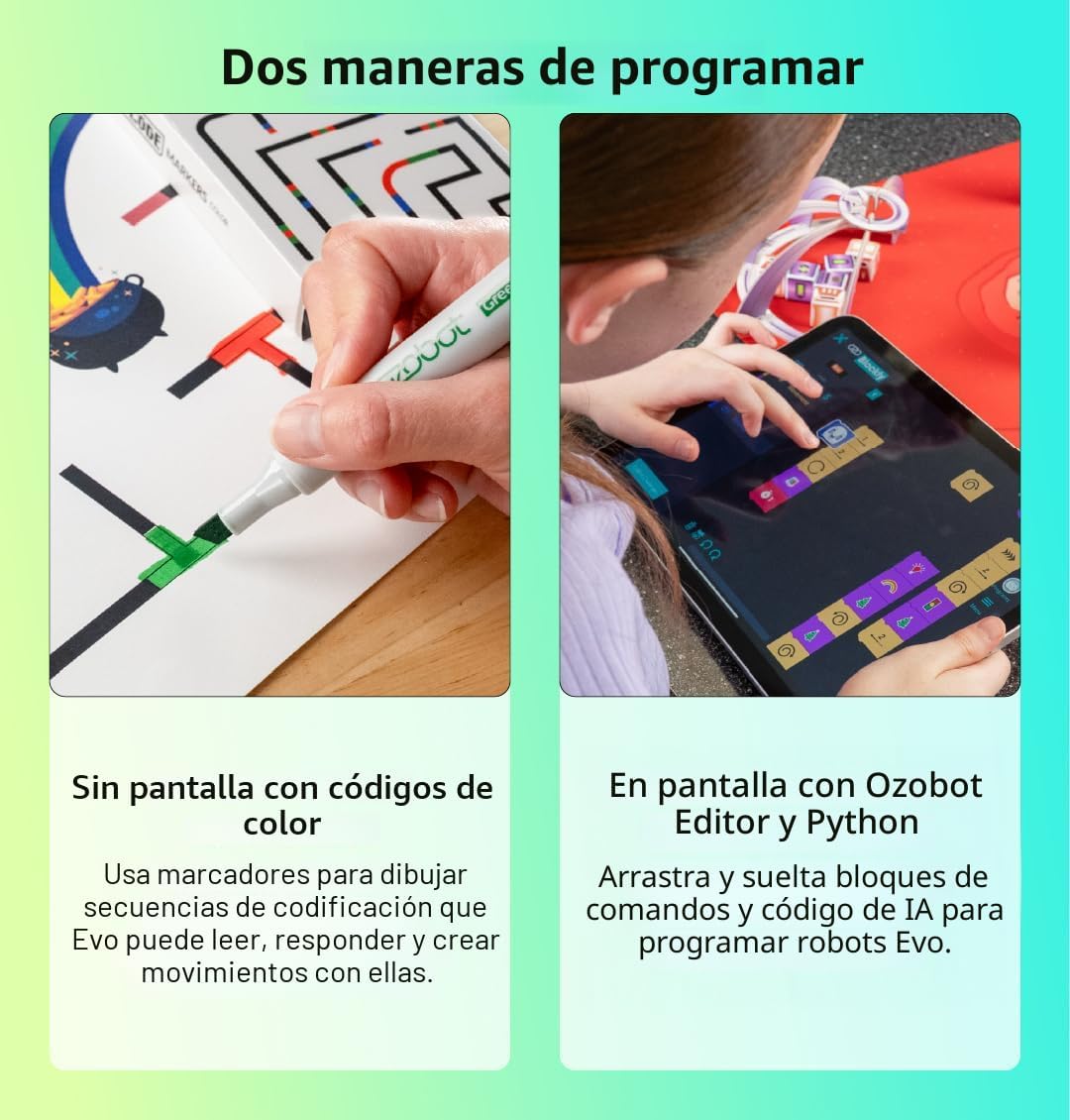 Ozobot - Kit de robot de codificación Evo | Edades 5-11 | Codificación STEM para niños y profesores