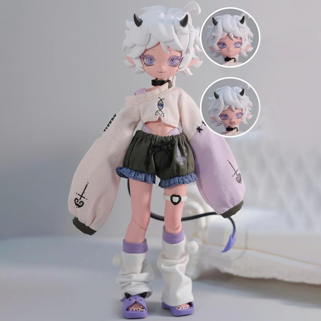 BEEMAI Cooze Devil Horns Series - Caja individual (contiene 1 figura), caja ciega BJD de 1/8, lindas figuras coleccionables, regalo de cumpleaños