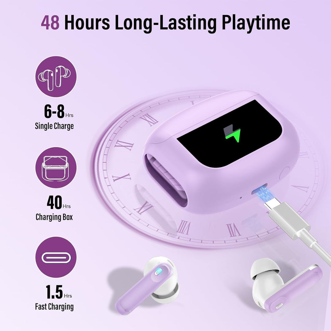 Auriculares inalámbricos, auriculares Bluetooth 5.4 con pantalla tá...