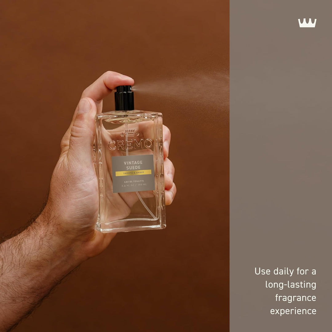 Cremo Colonia para hombres \u2013 Spray de colonia de gamuza vintag...