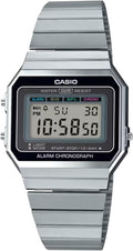 Casio A700W-1A Reloj Digital Unisex Retro de Acero Inoxidable LED A700