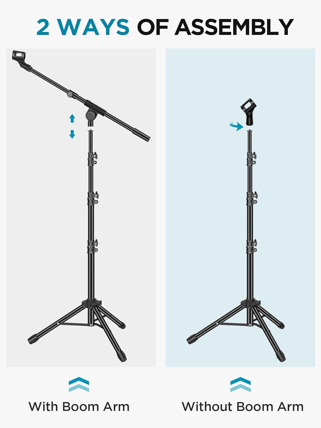InnoGear Soporte para micrófono, trípode con brazo articulado, sopo...