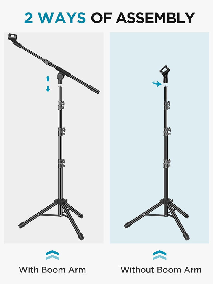 InnoGear Soporte para micrófono, trípode con brazo articulado, sopo...