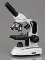 AmScope Microscopio monocular compuesto inalámbrico M158C-2L-PS25, oculares WF10x y WF25x, aumento de 40x-1000x, iluminación LED superior e inferior con reóstato, Brightfield, condensador de una sola