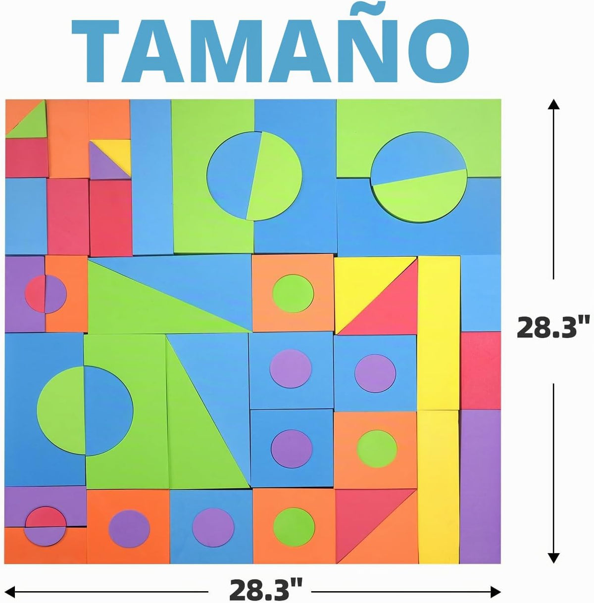 Bloques de espuma de construcción grandes para niños pequeños, juego de bloques de construcción de espuma EVA apilables, no tóxico, lavable, juguetes de construcción de aprendizaje temprano y regalos para niños y niñas (azul, piezas, 60)