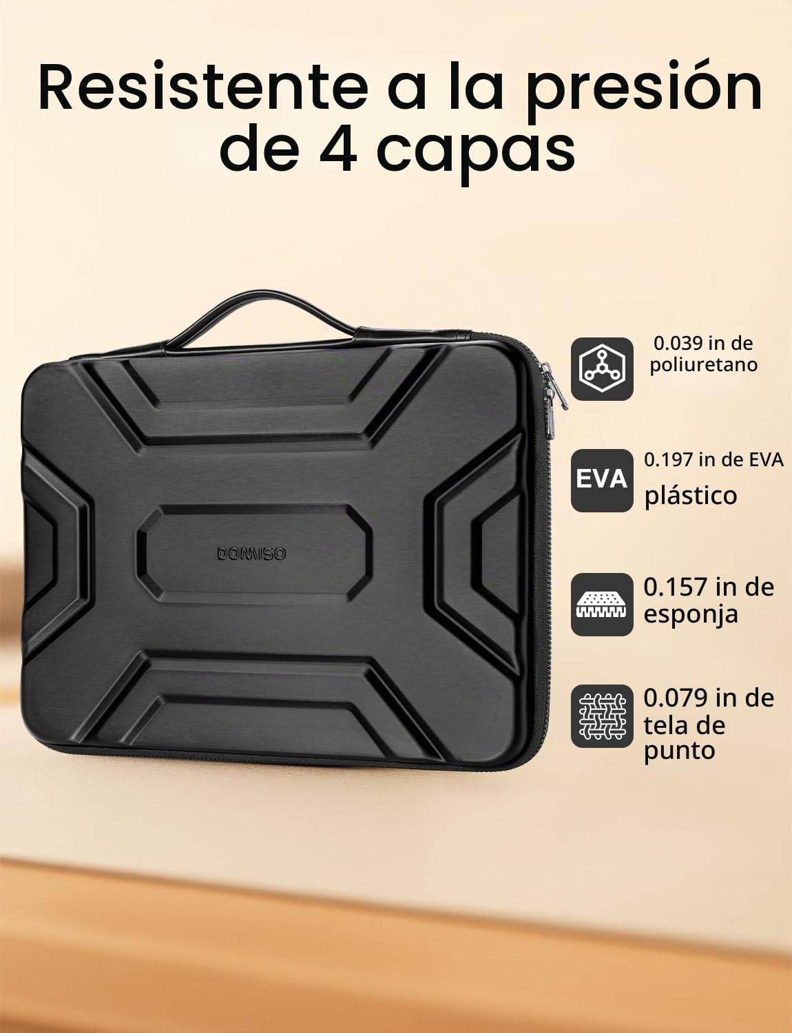DOMISO Funda para Laptop de 15.6 Pulgadas Bolsa de Hombro a Prueba...