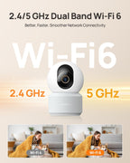 Anona Pano - Cámara de seguridad 4K UHD para interiores, para mascotas