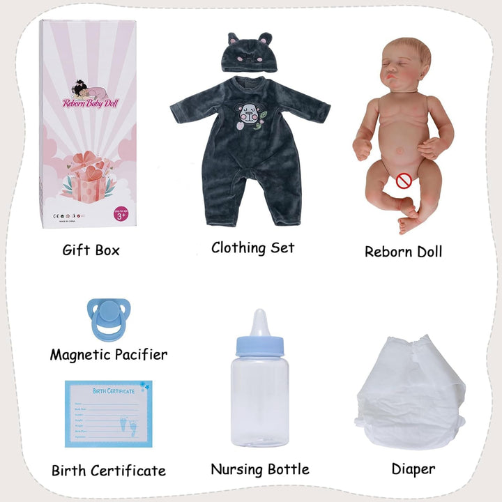 Muñecas Reborn Baby de 18 pulgadas realista con cuerpo de vinilo co...