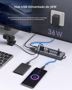 WENTER, hub USB 3.0 de 10 puertos, alimentado