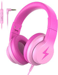 Candy Bila Auriculares con Cable para Niños, Diaódulos para Escuela, Circunaurales para Niños y Niñas