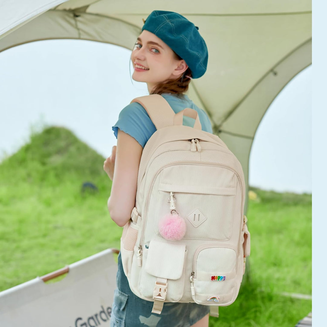 BLUWEI Mochila para computadora portátil para niñas, bolsa de pana...