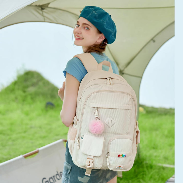 BLUWEI Mochila para computadora portátil para niñas, bolsa de pana...