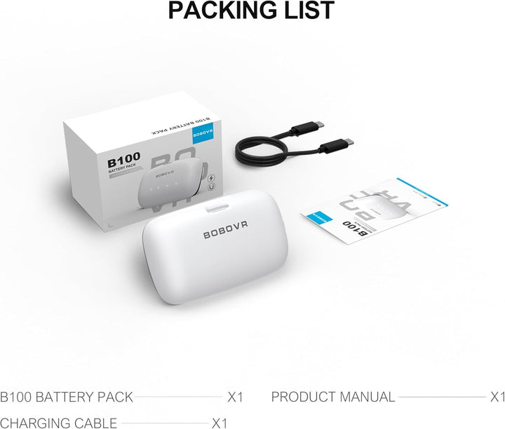 BOBOVR Paquete de baterías B100 para S3 Pro Reemplazo