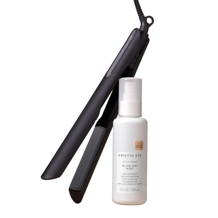 Kristin Ess Hair Nanoblack - Plancha alisadora de pelo 3 en 1 + spr...