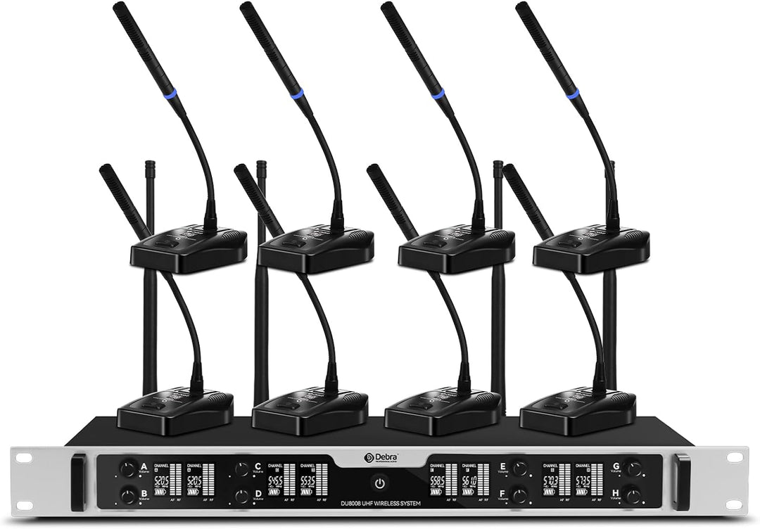 Debra Sistema de micrófono inalámbrico Pro DU8008 UHF 8 * 16 canale...