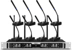 Debra Sistema de micrófono inalámbrico Pro DU8008 UHF 8 * 16 canales ajustables, 4 Bodies de mano 4