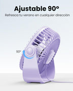 Gaiatop Ventilador de escritorio USB, flujo de aire fuerte de 3 vel...