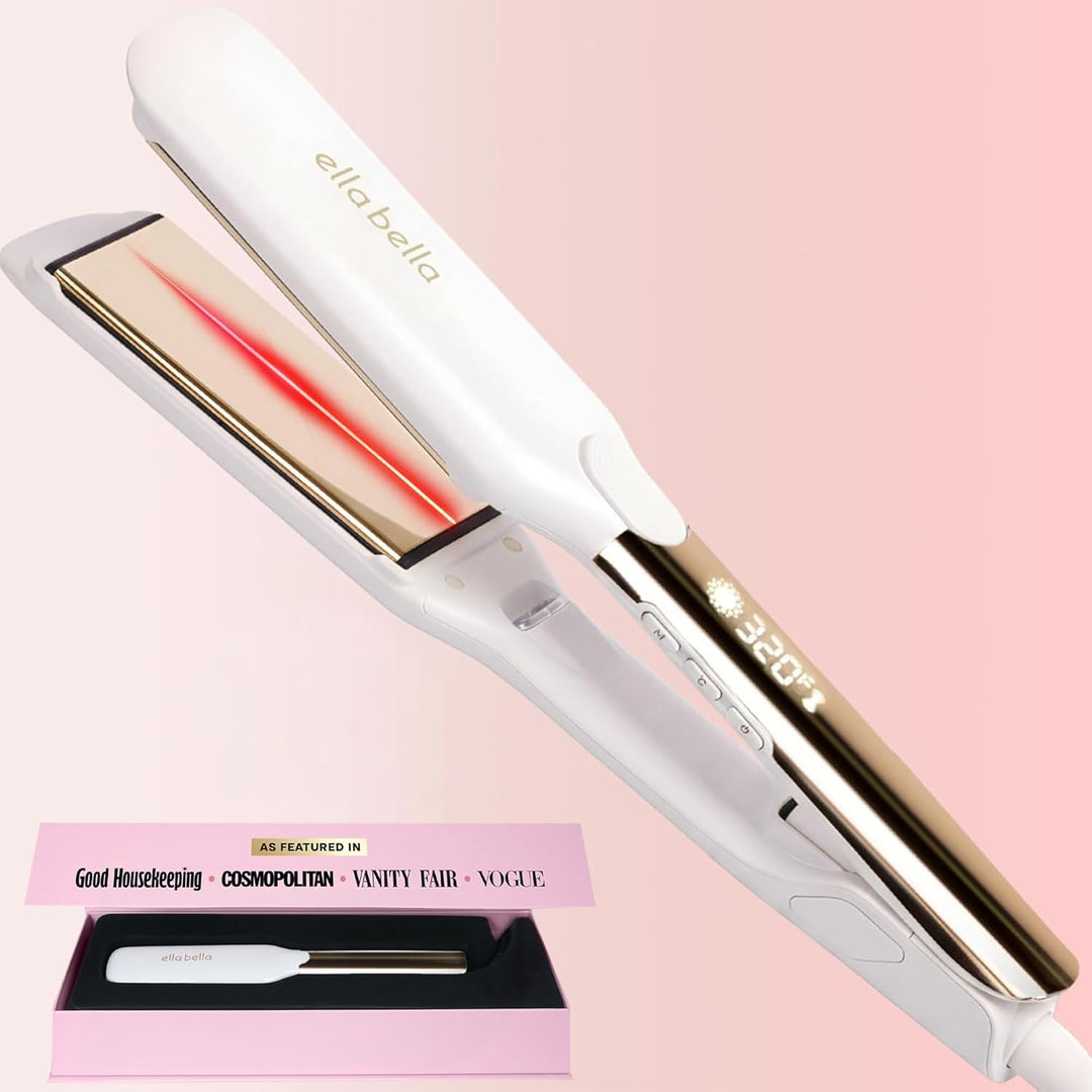 ELLA BELLA® Plancha plana de titanio para alisar el cabello (con in...