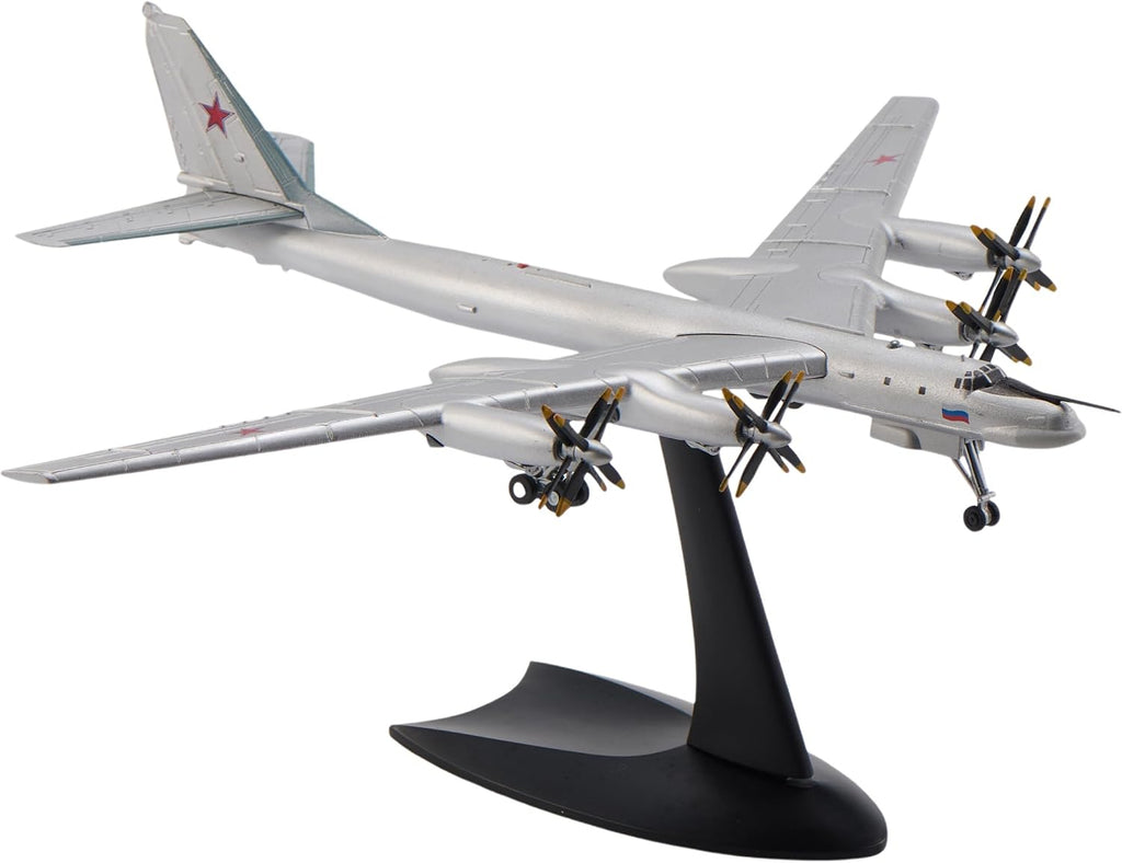 1:200 Escala Tu-95 Bear Bombardero estratégico Modelo de aeronave de fundición a presión Militar Aviones de largo alcance Modelos de aleación para colección o regalo Interchage