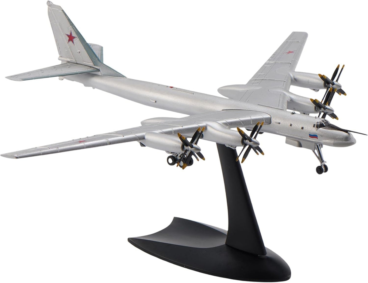 1:200 Escala Tu-95 Bear Bombardero estratégico Modelo de aeronave de fundición a presión Militar Aviones de largo alcance Modelos de aleación para colección o regalo Interchage