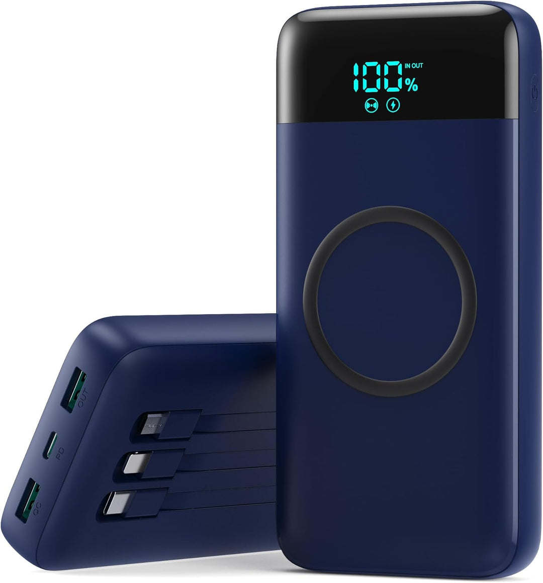 Cargador portátil inalámbrico de 40800 mAh para iPhone con 3 cables...