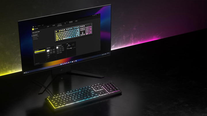 Corsair Teclado para juegos con membrana RGB K55 CORE - Diseño QWER...