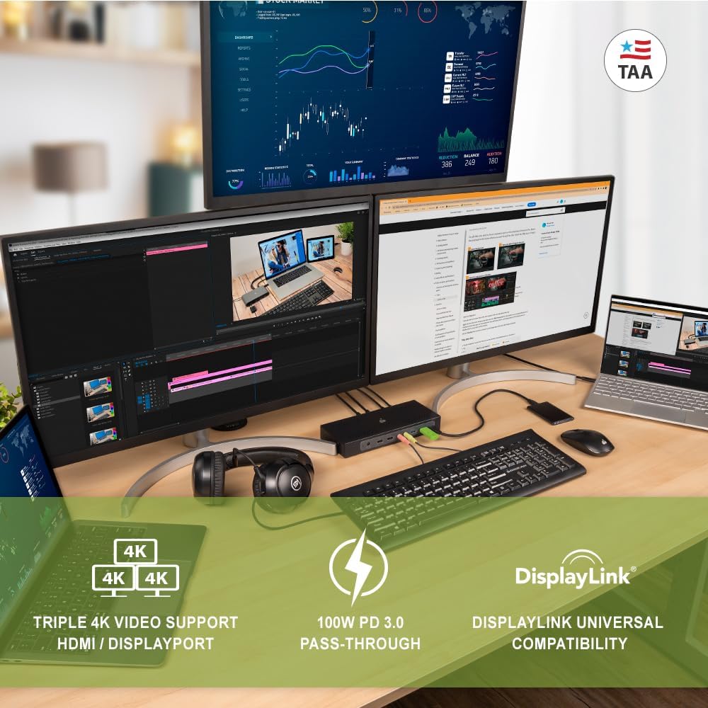IOGEAR Estación de acoplamiento USB tipo C Dock PRO Duo
