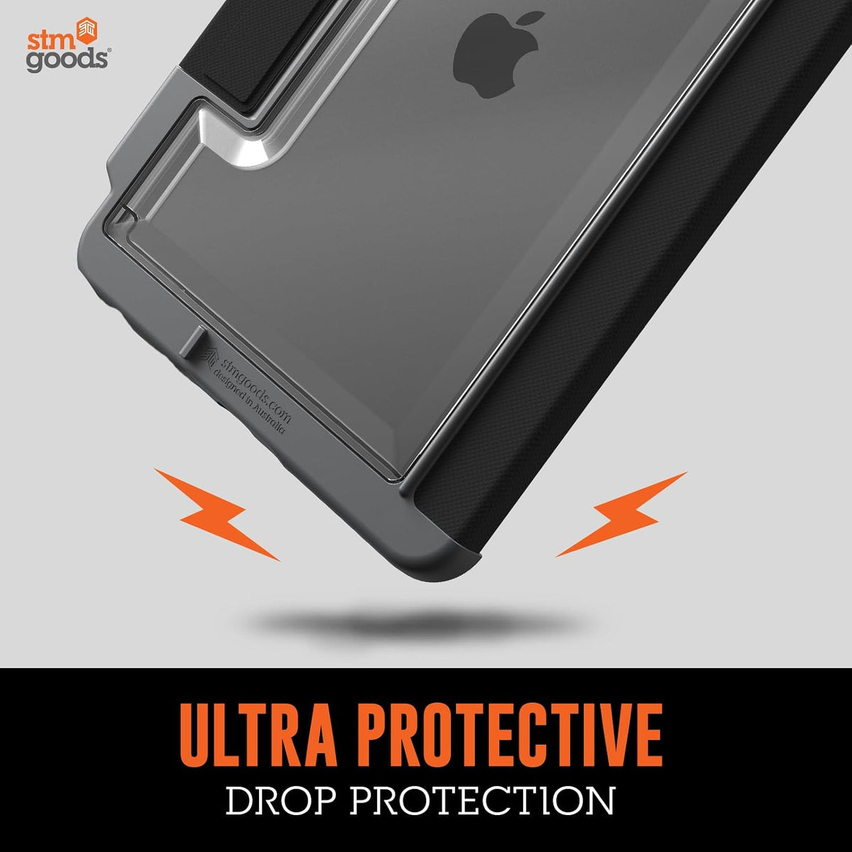 STM Dux Plus para iPad/10ª generación: ultra protectora, duradera, ligera con parte trasera transparente, soporte para lápiz Apple, cubierta de encendido/apagado de ahorro de batería, color negro