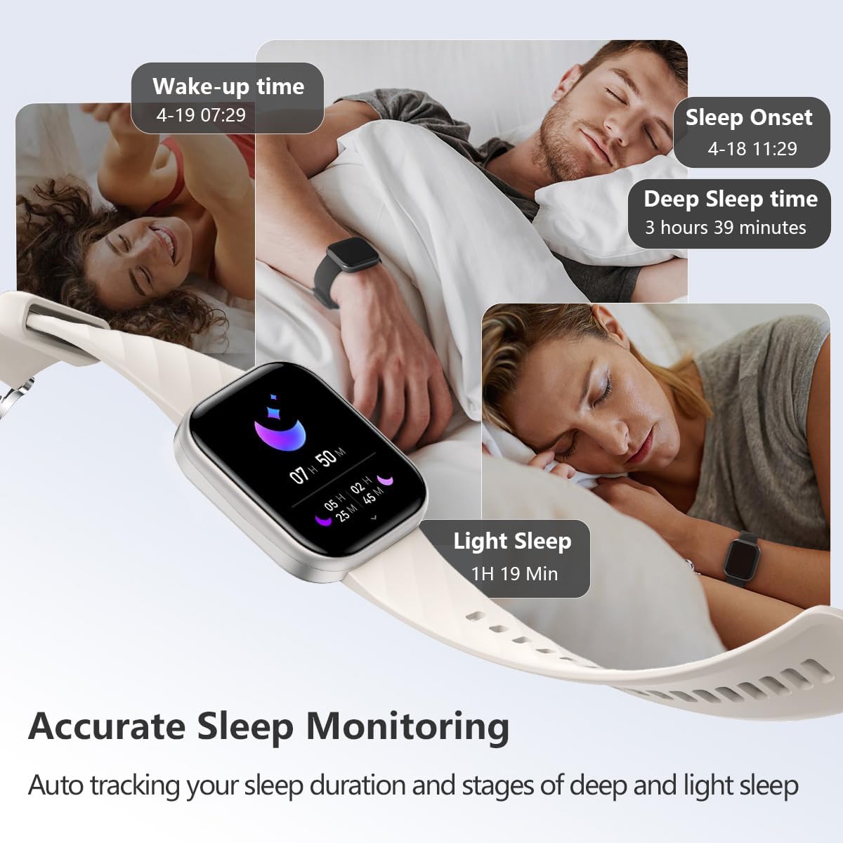 FITVII Rastreador de salud y fitness (respuesta/hacer llamadas), reloj inteligente con frecuencia cardíaca y presión arterial 24/7, seguimiento del sueño, monitor de oxígeno en sangre, más de 120 modos deportivos para mujeres y hombres