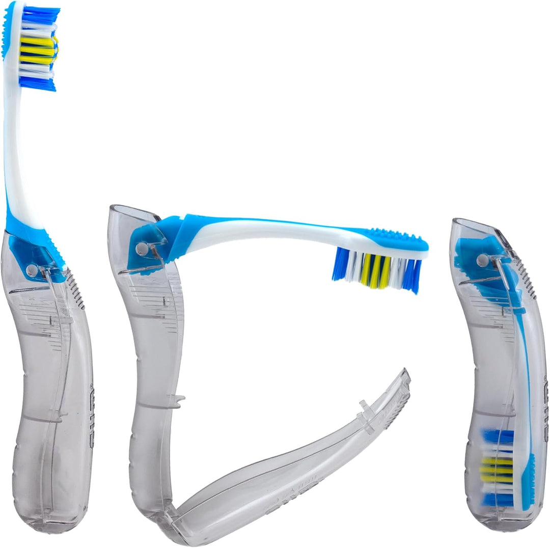 GUM Cepillo de Dientes Plegable de Viaje - Cabezal Compacto + Limpi...