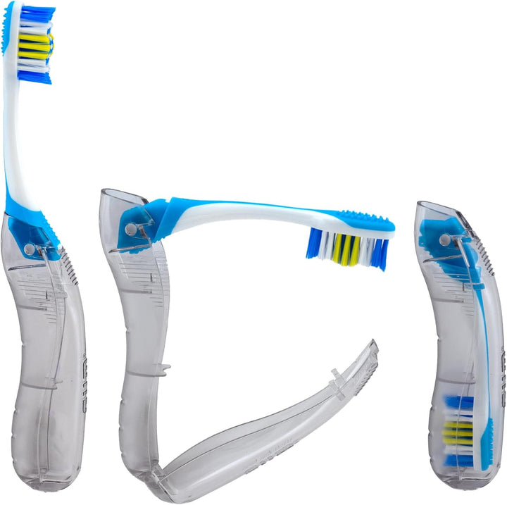 GUM Cepillo de Dientes Plegable de Viaje - Cabezal Compacto + Limpi...