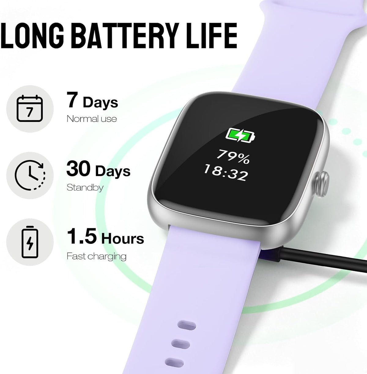 Reloj inteligente para mujer, rastreador de fitness HD de 1.83 pulgadas (respuesta/hacer llamadas) con monitor de frecuencia cardíaca 24/7/sueño/SpO2, resistente al agua IP68, más de 100 modos