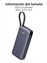 UGREEN Nexode Banco de Energía 20000mAh 45W con Cable Incorporado,...