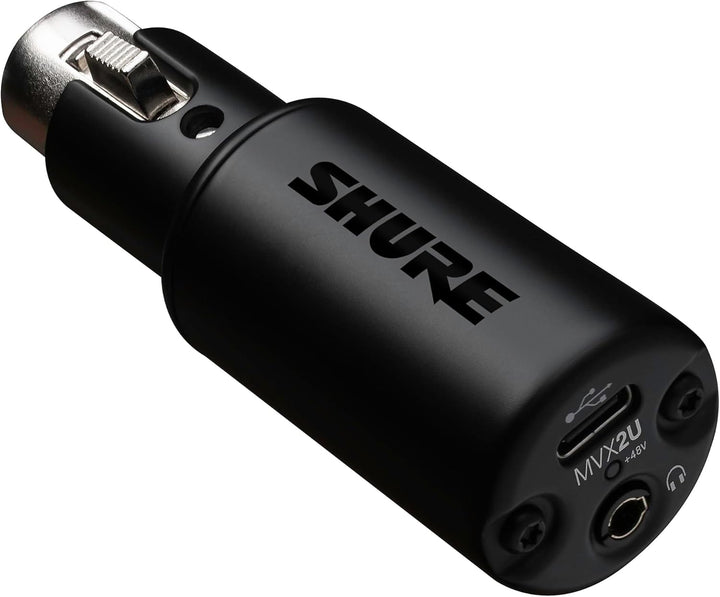 Shure MVX2U - Interfaz XLR a USB con conector para auriculares, gan...