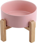 Tazón de cerámica elevado y elevado para perros de razas pequeñas y medianas, cuenco de agua con soporte, plato de alimentación de mascotas pesado antideslizante de 6 pulgadas, 3.6 tazas