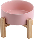 Tazón de cerámica elevado y elevado para perros de razas pequeñas y medianas, cuenco de agua con soporte, plato de alimentación de mascotas pesado antideslizante de 6 pulgadas, 3.6 tazas