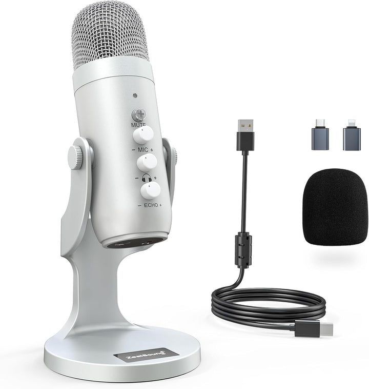 ZealSound Micrófono USB, micrófono condensador de computadora, micr...