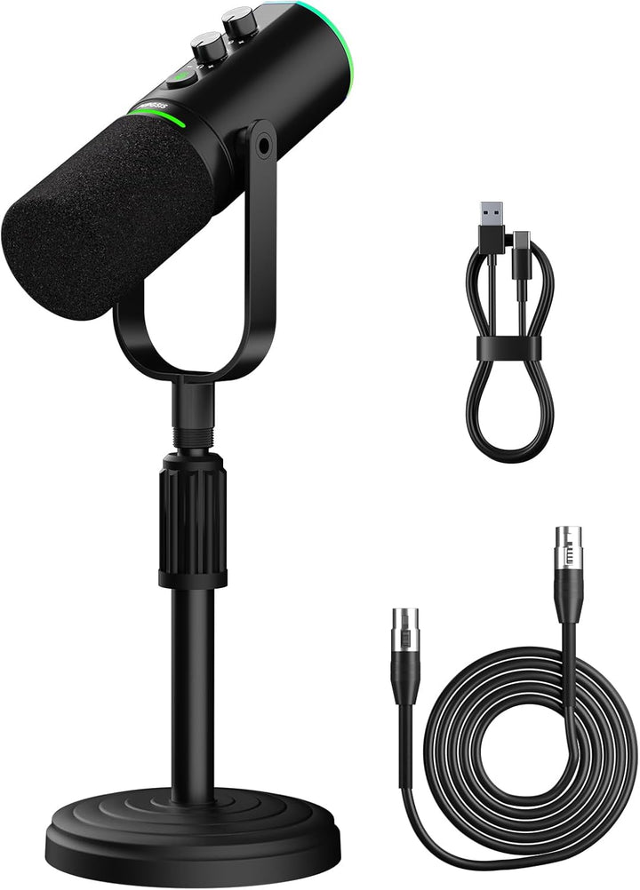 Micrófono dinámico para podcast PUPGSIS, micrófonos XLR\/USB para P...