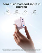 Anker Nano 70W Max Cargador Rápido de 3 Puertos USB-C, cargador tipo C de carga