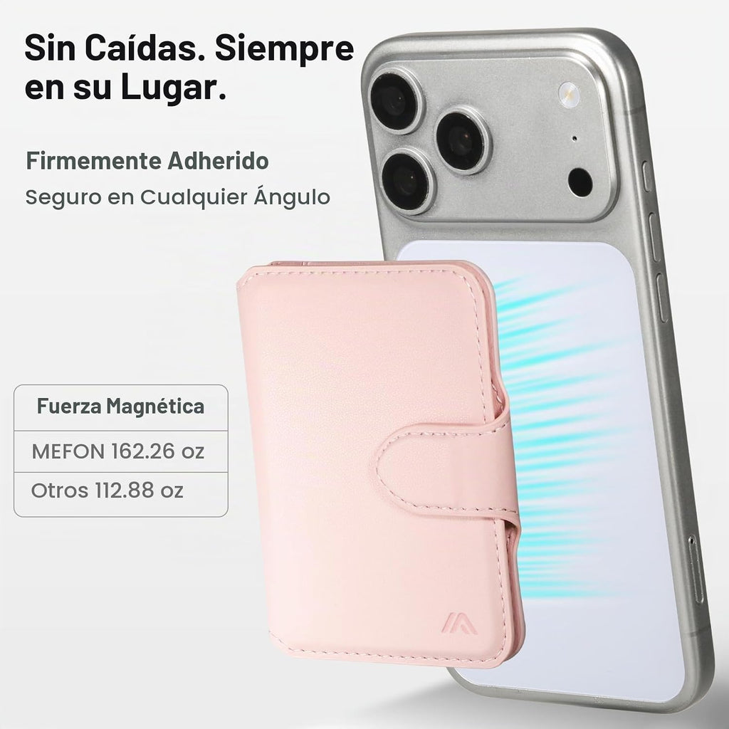 Cartera magnética para teléfono con bloqueo RFID, imán fuerte