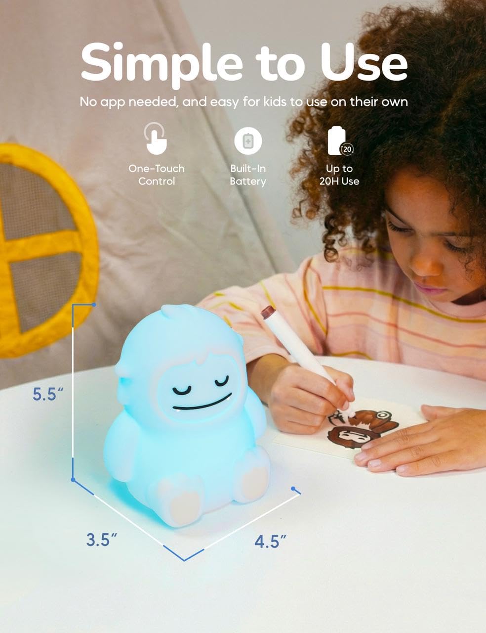 Breathing Pal "Yoyo" - Luz de Respiración para la Atención Plena, Luz de Respiración con Meditación Visual Guiada, Artículos para Alivio de la Ansiedad para Rincón de la Calma/Meditación/Ayuda para