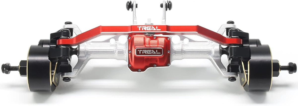 TREAL TRX4M Ejes Portal Delantero Kit Completo CVD Eje Aluminio 7075 Carcasa de eje mecanizado CNC para 1/18 TRX-4M (Plata)