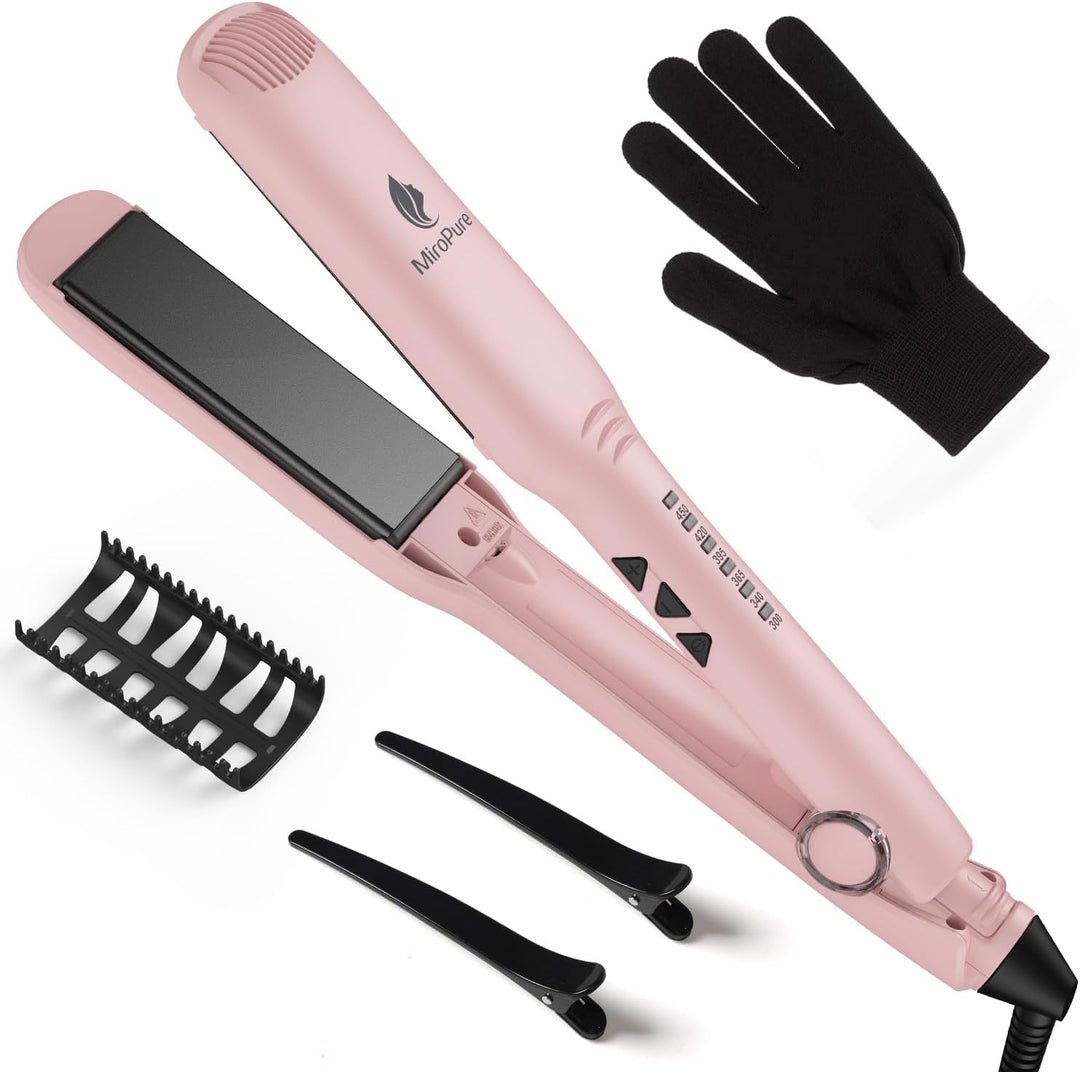 MiroPure Plancha plana de 1.5 pulgadas, plancha de pelo con calenta...